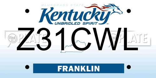 Z31CWL Kentucky License Plate