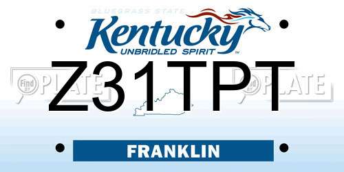 Z31TPT Kentucky License Plate