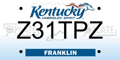 Z31TPZ Kentucky License Plate