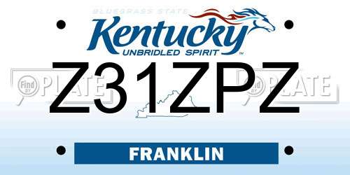 Z31ZPZ Kentucky License Plate