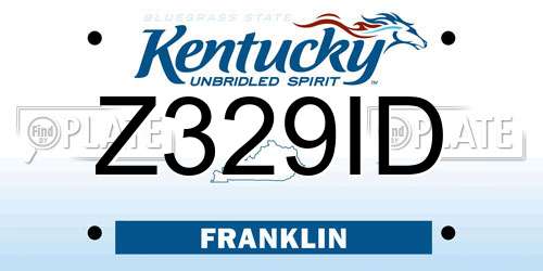 Z329ID Kentucky License Plate