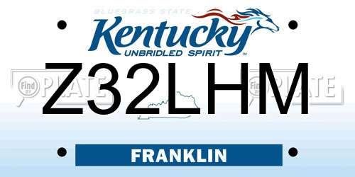 Z32LHM Kentucky License Plate