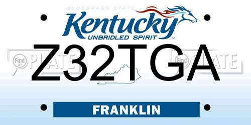 Z32TGA Kentucky License Plate