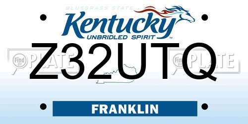 Z32UTQ Kentucky License Plate