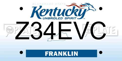Z34EVC Kentucky License Plate
