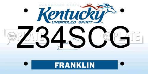 Z34SCG Kentucky License Plate