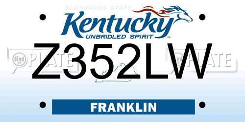 Z352LW Kentucky License Plate