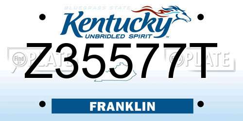 Z35577T Kentucky License Plate