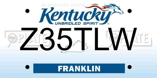 Z35TLW Kentucky License Plate