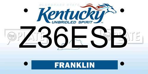 Z36ESB Kentucky License Plate