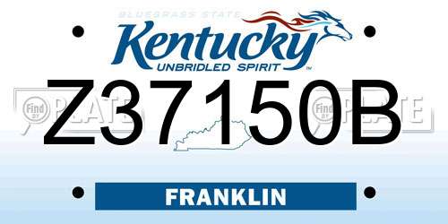 Z37150B Kentucky License Plate