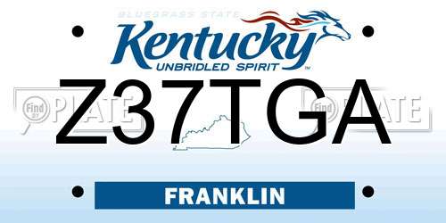 Z37TGA Kentucky License Plate