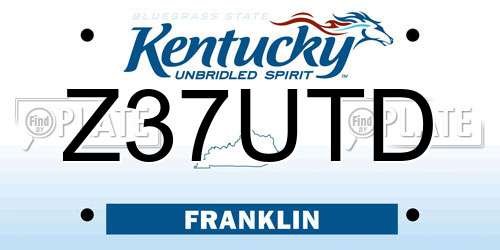 Z37UTD Kentucky License Plate