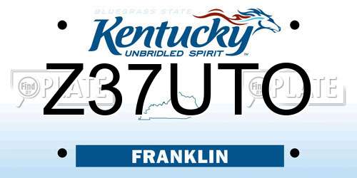 Z37UTO Kentucky License Plate