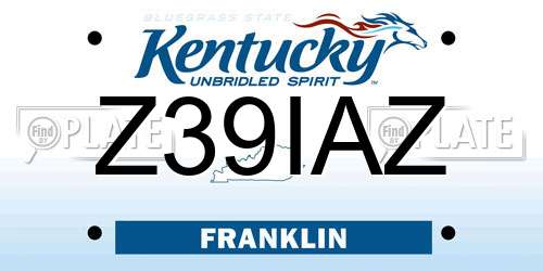 Z39IAZ Kentucky License Plate