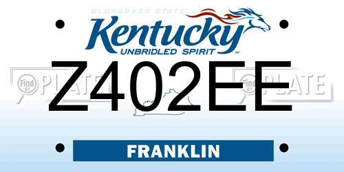 Z402EE Kentucky License Plate
