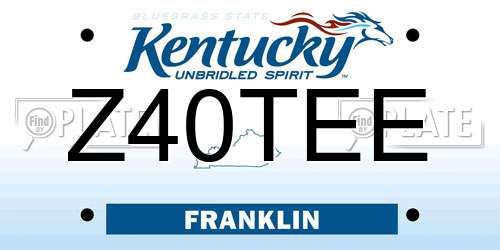 Z40TEE Kentucky License Plate
