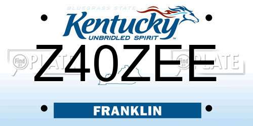 Z40ZEE Kentucky License Plate