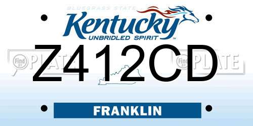 Z412CD Kentucky License Plate