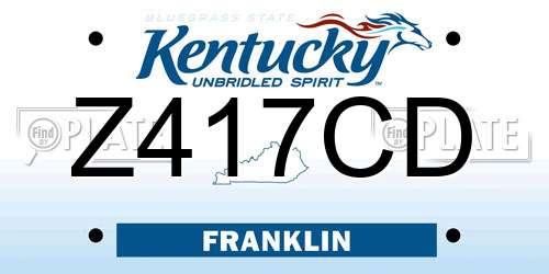 Z417CD Kentucky License Plate