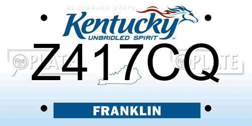 Z417CQ Kentucky License Plate