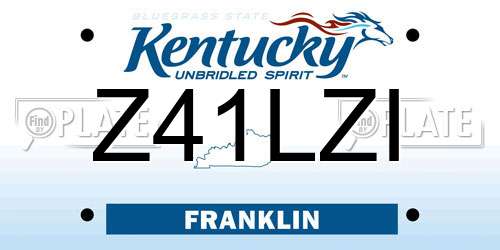 Z41LZI Kentucky License Plate