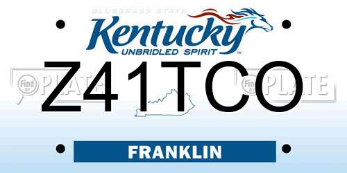 Z41TCO Kentucky License Plate