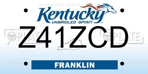 Z41ZCD Kentucky License Plate