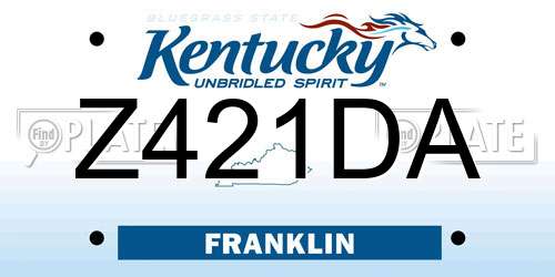 Z421DA Kentucky License Plate