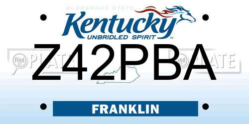 Z42PBA Kentucky License Plate