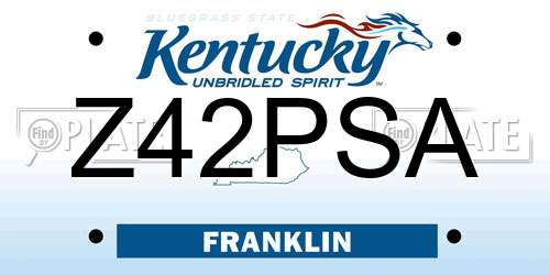 Z42PSA Kentucky License Plate