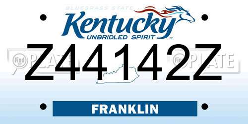Z44142Z Kentucky License Plate