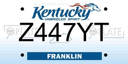 Z447YT Kentucky License Plate