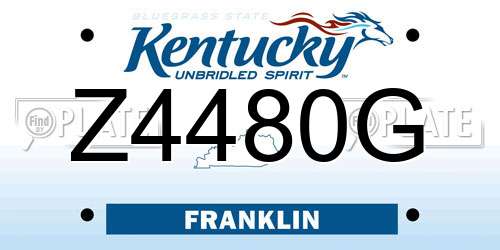Z4480G Kentucky License Plate