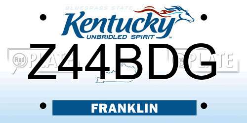 Z44BDG Kentucky License Plate