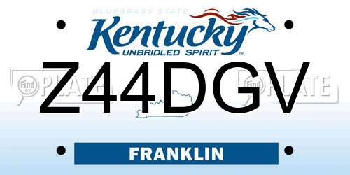 Z44DGV Kentucky License Plate