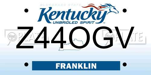 Z44OGV Kentucky License Plate