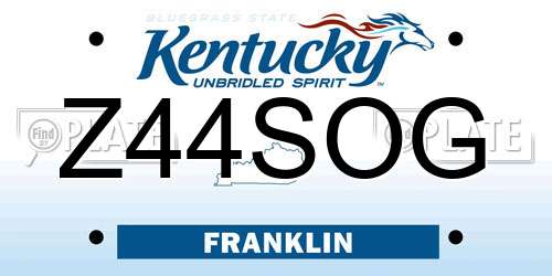 Z44SOG Kentucky License Plate