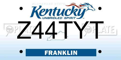 Z44TYT Kentucky License Plate