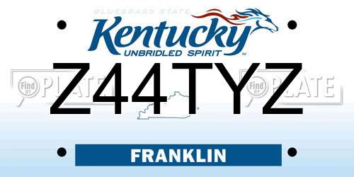 Z44TYZ Kentucky License Plate