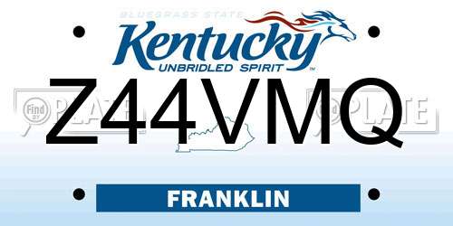 Z44VMQ Kentucky License Plate