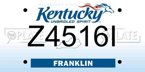 Z4516I Kentucky License Plate