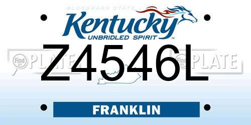 Z4546L Kentucky License Plate