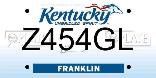 Z454GL Kentucky License Plate