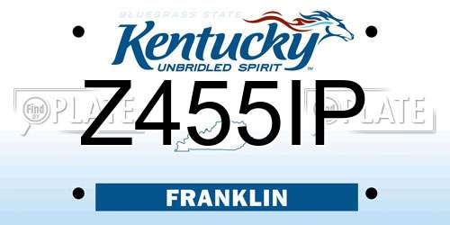 Z455IP Kentucky License Plate
