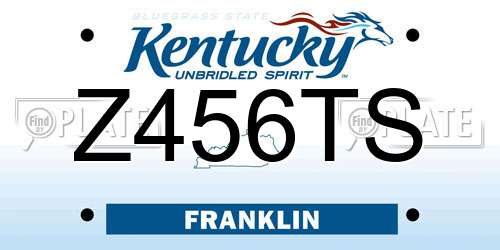 Z456TS Kentucky License Plate