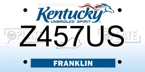 Z457US Kentucky License Plate