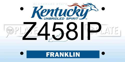 Z458IP Kentucky License Plate