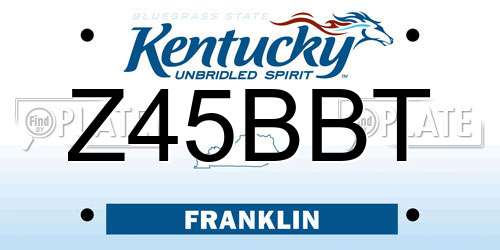 Z45BBT Kentucky License Plate