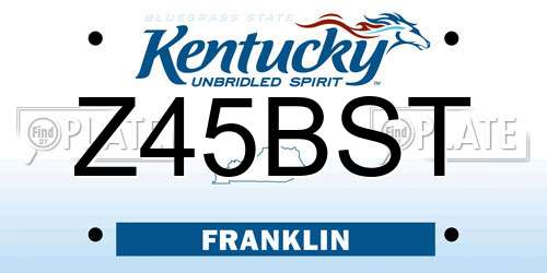Z45BST Kentucky License Plate